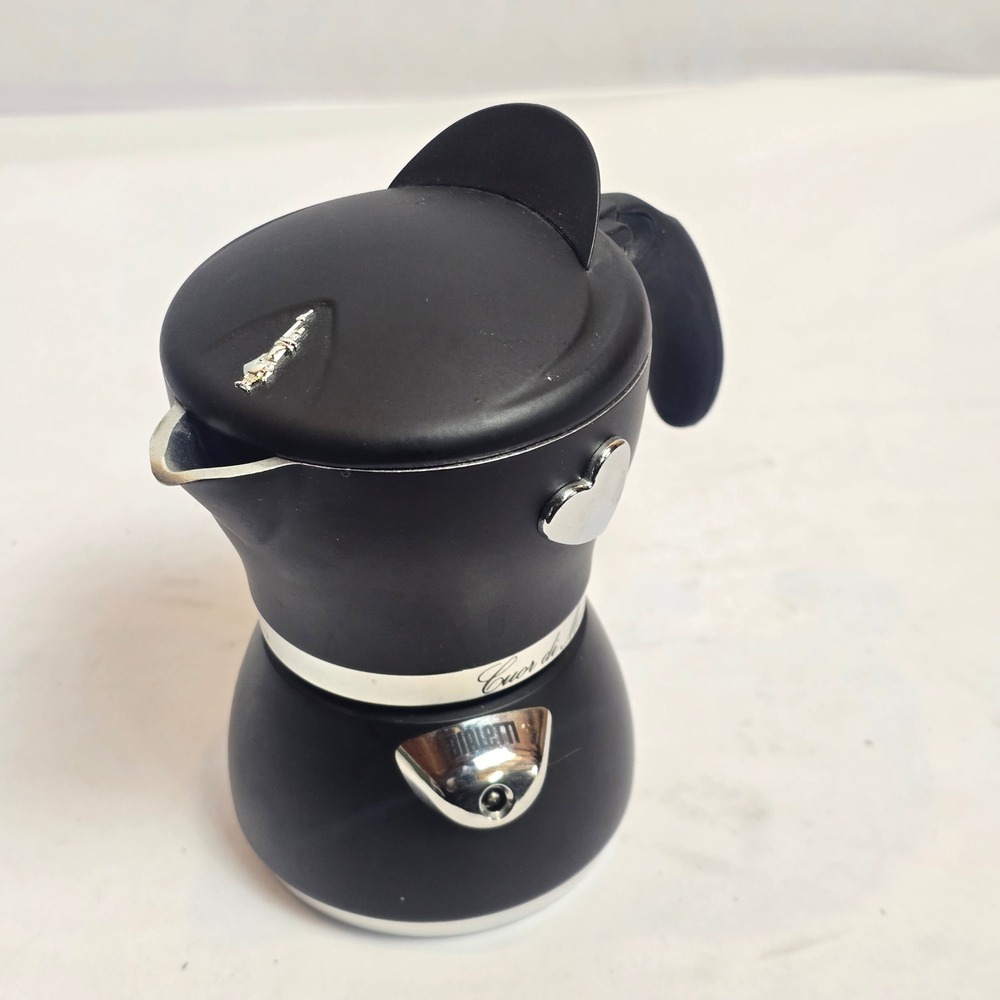 Bialetti Cuor di Moka Espresso Maker Matte Black Stovetop 1 Cup Italy Alessi